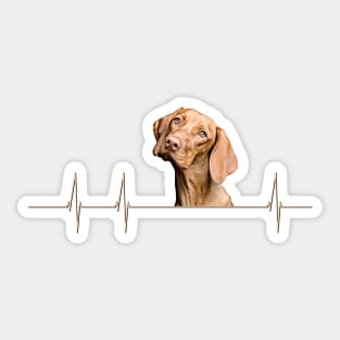 Funny Dog Heartbeat for Viszla Dog Lovers Sticker